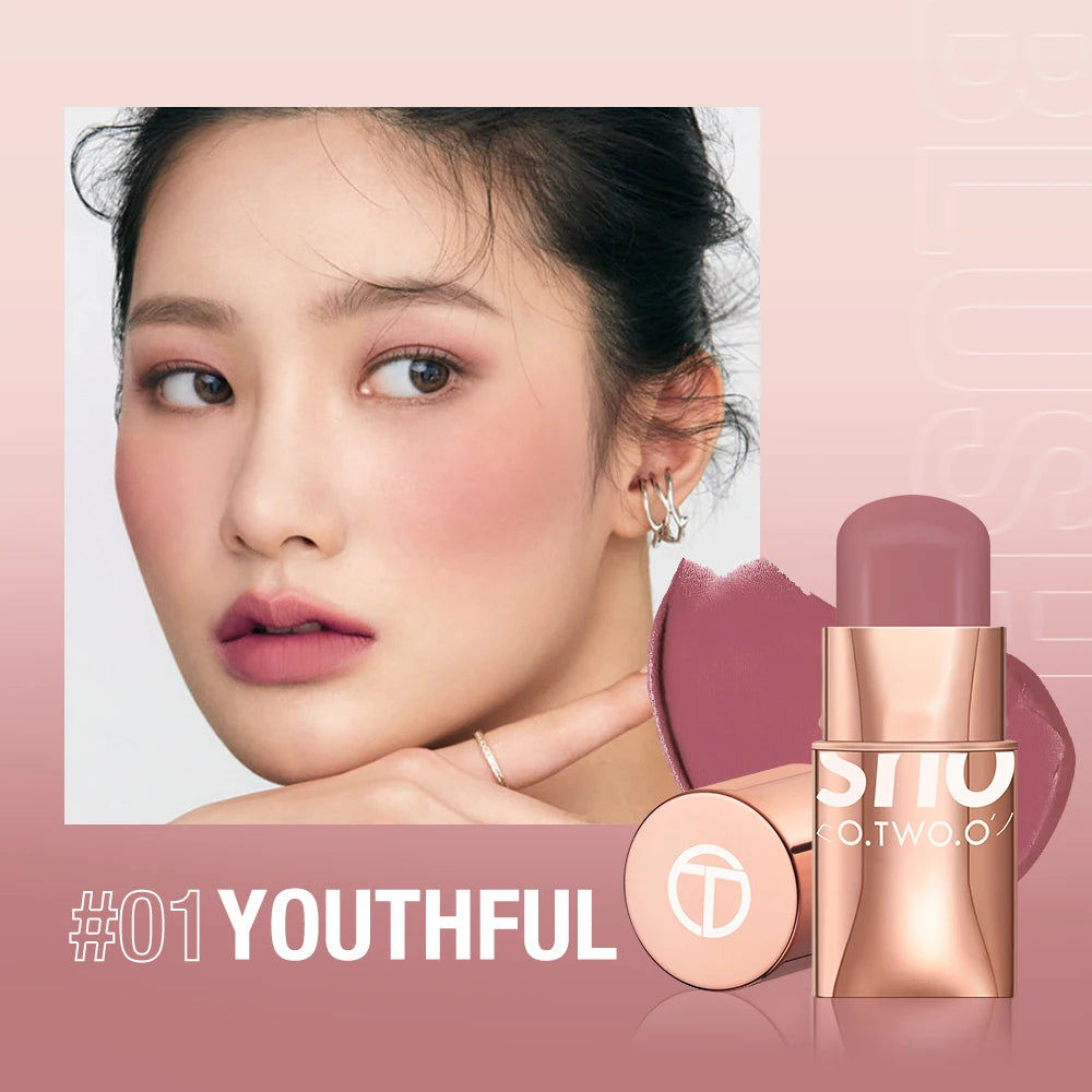 All-in-one beauty magic! O.TWO.O 3-in-1 Lipstick Blush Stick – Eyes, Cheeks, Lips – Waterproof & Buildable!