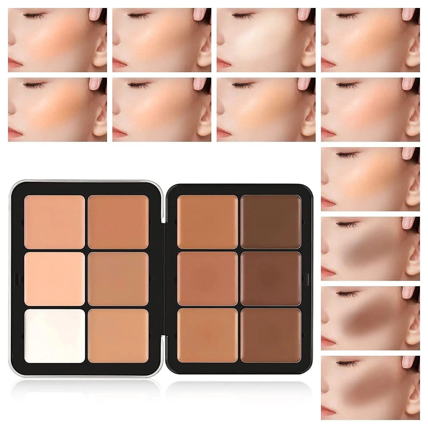 Glow all day! ✨ 12 & 16-Color Creamy Blush Palette – Matte, Long-Lasting, All-in-One Beauty!"