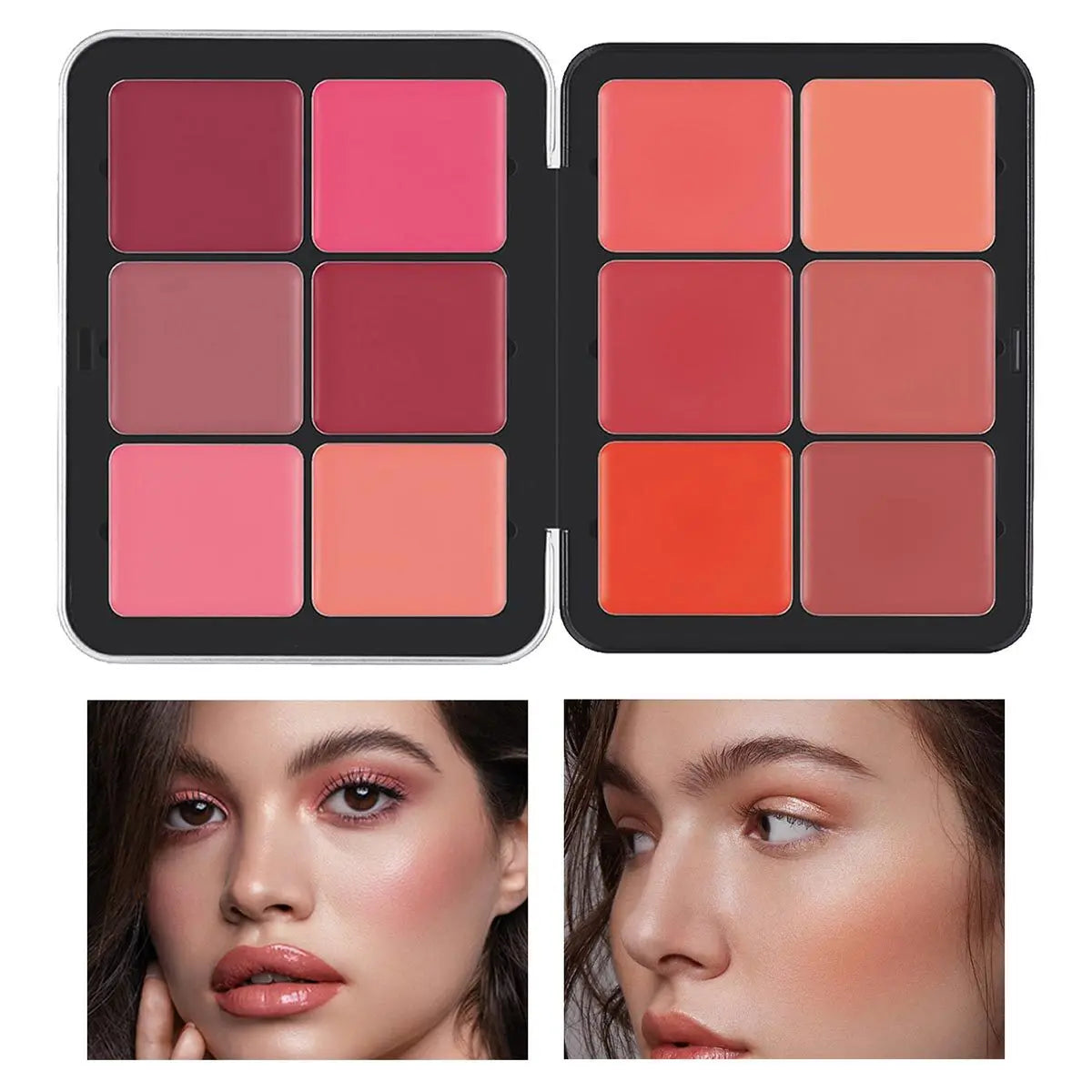Glow all day! ✨ 12 & 16-Color Creamy Blush Palette – Matte, Long-Lasting, All-in-One Beauty!"