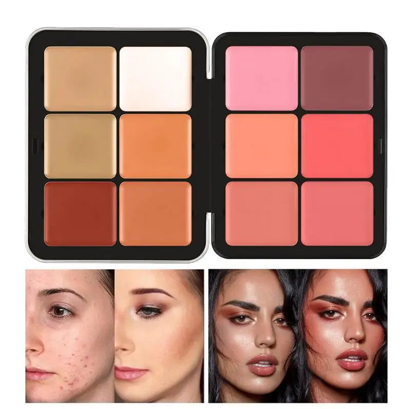Glow all day! ✨ 12 & 16-Color Creamy Blush Palette – Matte, Long-Lasting, All-in-One Beauty!"