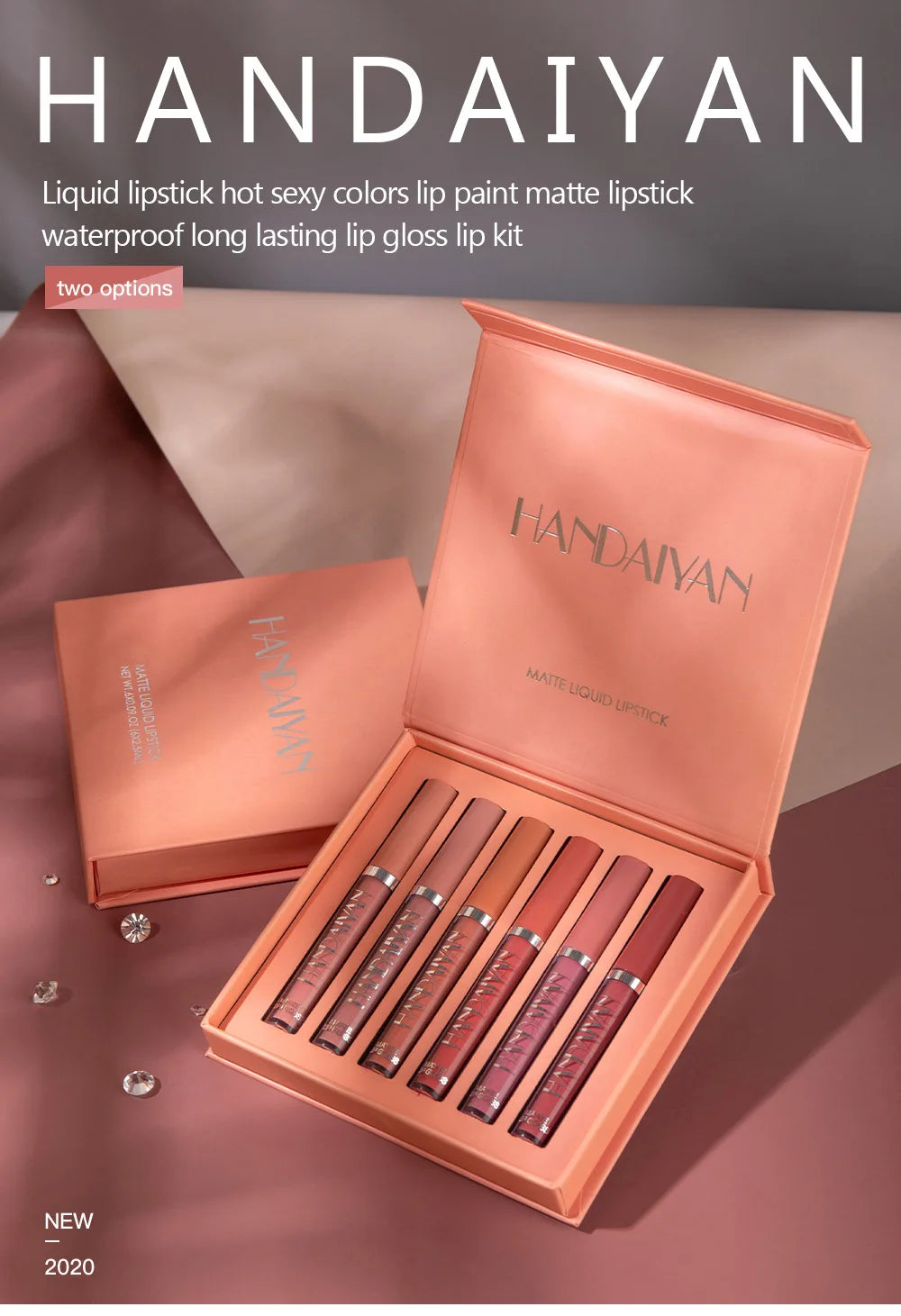 Perfect pout, all day long! π HANDAIYAN 6Pcs Liquid Velvet Matte Lip Gloss β Long-Lasting, Waterproof, and Gorgeous!"