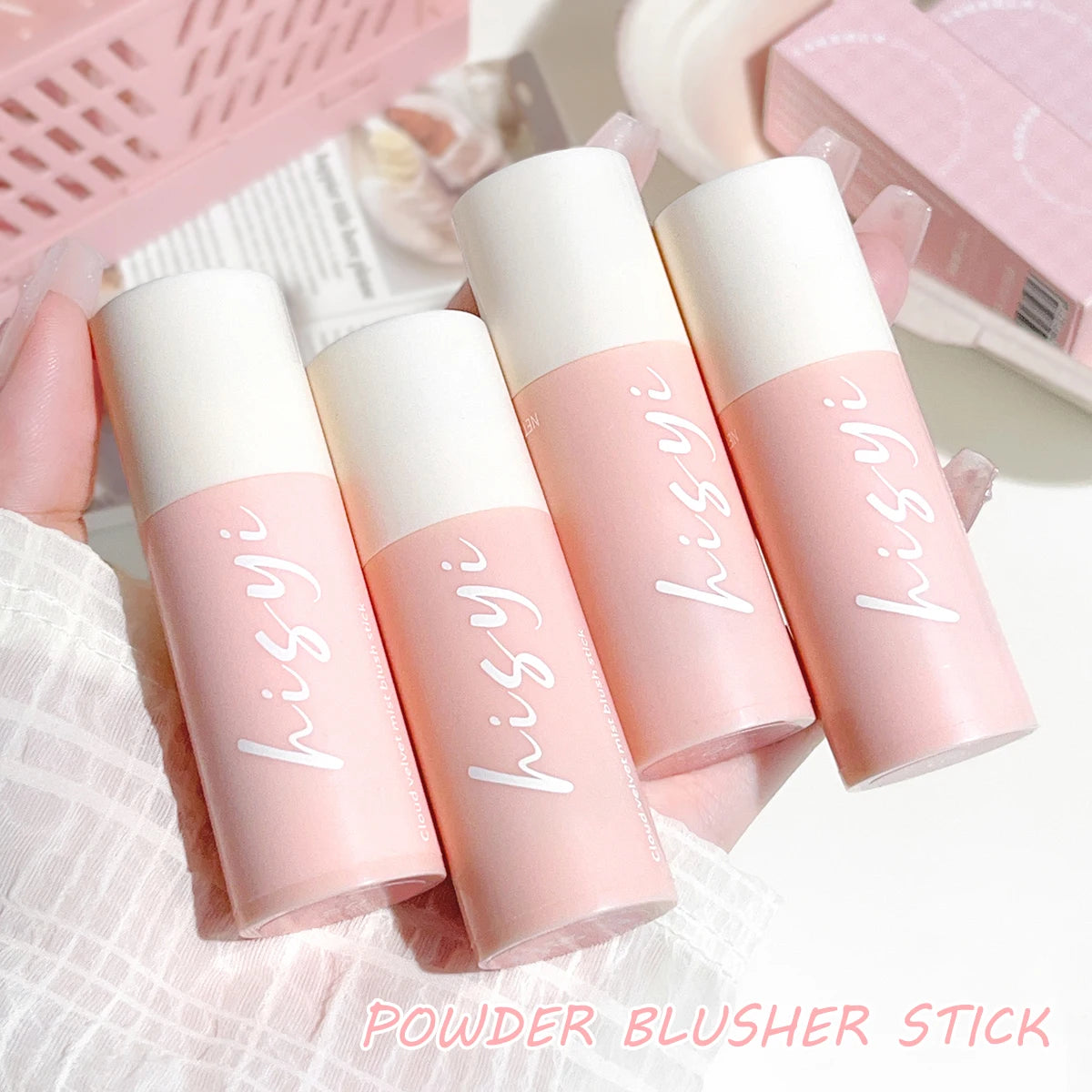 HISYI Yunrou Soft Fog Blush Stick – Dual-Use, Bouncy Korean Glow for Lips & Cheeks!