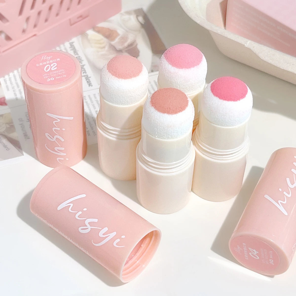 HISYI Yunrou Soft Fog Blush Stick – Dual-Use, Bouncy Korean Glow for Lips & Cheeks!