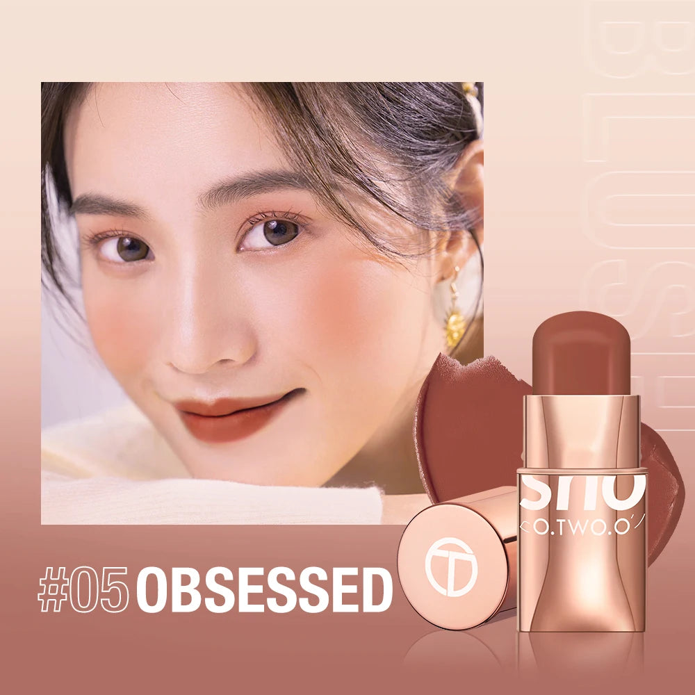 All-in-one beauty magic!  O.TWO.O 3-in-1 Lipstick Blush Stick – Eyes, Cheeks, Lips – Waterproof & Buildable!